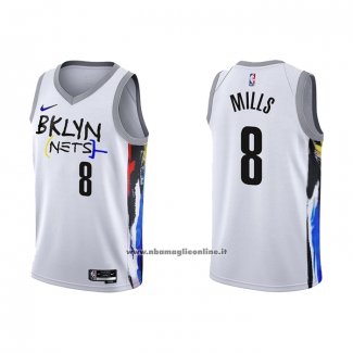 Maglia Brooklyn Nets Patty Mills #8 Citta 2022-23 Bianco