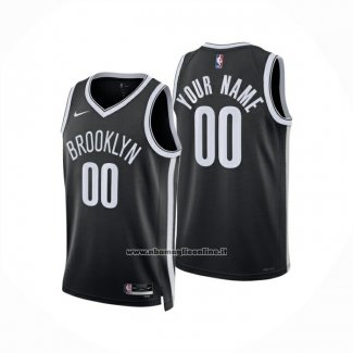 Maglia Brooklyn Nets Personalizzate Icon 2024-25 Nero