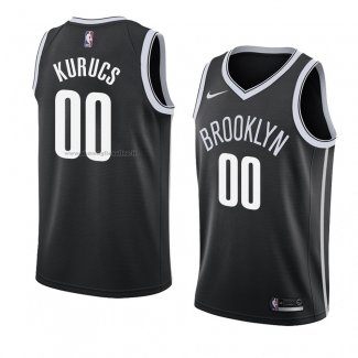 Maglia Brooklyn Nets Rodions Kurucs NO 00 Icon 2018 Nero