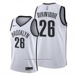 Maglia Brooklyn Nets Spencer Dinwiddie NO 26 Association Edition Bianco