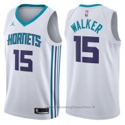 Maglia Charlotte Hornets Kemba Walker NO 15 Association 2017-18 Bianco