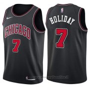 Maglia Chicago Bulls Justin Holiday NO 7 Statement 2017-18 Nero