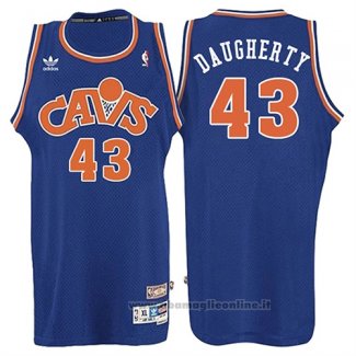 Maglia Cleveland Cavaliers Brad Daugherty NO 43 Throwback 2008 Blu