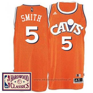 Maglia Cleveland Cavaliers J.R. Smith NO 5 Throwback Arancione