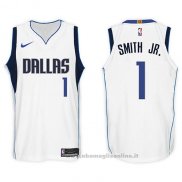 Maglia Dallas Mavericks Dennis Smith Jr. NO 1 2017-18 Bianco