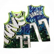 Maglia Dallas Mavericks Luka Doncic #77 Mitchell & Ness Blu