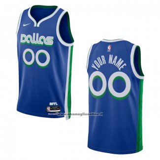 Maglia Dallas Mavericks Personalizzate Citta 2022-23 Blu