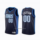 Maglia Dallas Mavericks Personalizzate Earned 2020-21 Blu