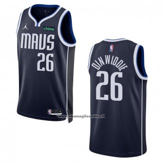 Maglia Dallas Mavericks Spencer Dinwiddie #26 Statement 2022-23 Blu