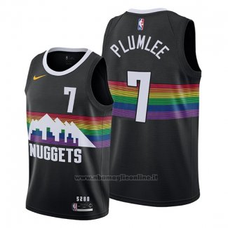 Maglia Denver Nuggets Mason Plumlee NO 7 Citta 2019-20 Nero