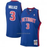 Maglia Detroit Pistons Ben Wallace #3 Mitchell & Ness 2003-04 Blu