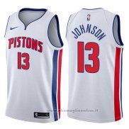 Maglia Detroit Pistons Brice Johnson NO 13 Association 2017-18 Bianco