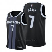 Maglia Detroit Pistons Thon Maker NO 7 Citta Nero