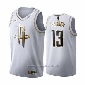 Maglia Golden Edition Houston Rockets James Harden NO 13 2019-20 Bianco