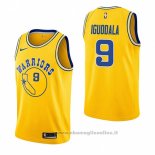 Maglia Golden State Warriors Andre Iguodala NO 9 Hardwood Classic 2018-19 Giallo