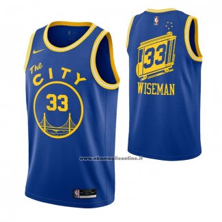 Maglia Golden State Warriors James Wiseman #33 Hardwood Classics 2020 Blu