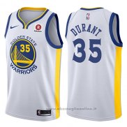 Maglia Golden State Warriors Kevin Durant NO 35 2017-18 Bianco