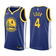 Maglia Golden State Warriors Quinn Cook NO 4 Icon 2017-18 Blu