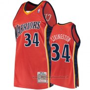 Maglia Golden State Warriors Shaun Livingston NO 34 2009-10 Hardwood Classics Arancione