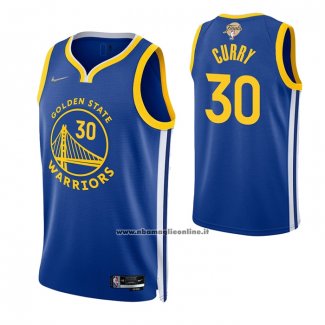Maglia Golden State Warriors Stephen Curry #30 Icon 2022 NBA Finals Blu