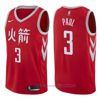 Maglia Houston Rockets Chris Paul NO 3 Citta 2017-18 Rosso