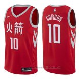 Maglia Houston Rockets Eric Gordon NO 10 Citta 2017-18 Rosso