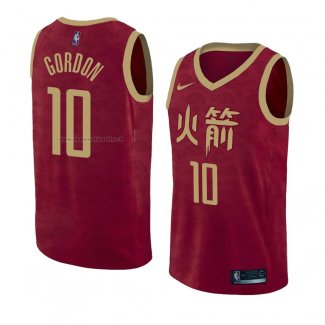 Maglia Houston Rockets Eric Gordon NO 10 Citta 2018-19 Rosso