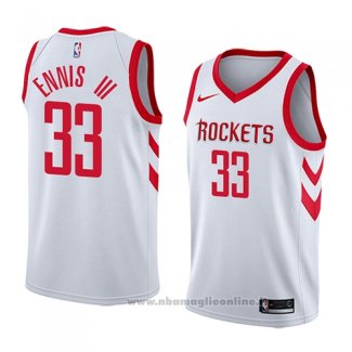 Maglia Houston Rockets James Ennis III NO 33 Association 2018 Bianco