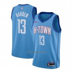 Maglia Houston Rockets James Harden #13 Citta 2020-21 Blu