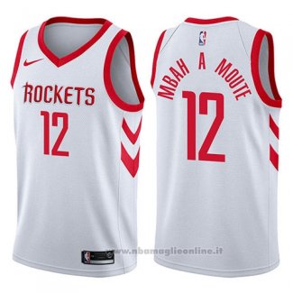 Maglia Houston Rockets Luc Mbah A Moute NO 12 Association 2017-18 Bianco