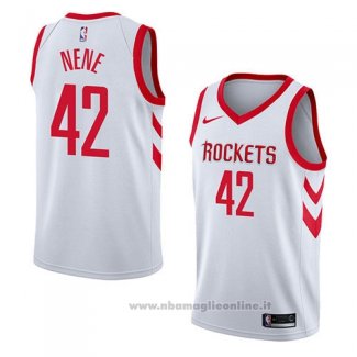 Maglia Houston Rockets Nene NO 42 Association 2018 Bianco