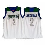 Maglia Huskies Lonzo Ball NO 2 Bianco