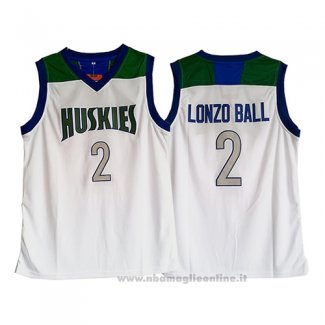 Maglia Huskies Lonzo Ball NO 2 Bianco