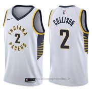 Maglia Indiana Pacers Darren Collison NO 2 Association 2017-18 Bianco