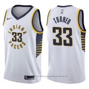 Maglia Indiana Pacers Myles Turner NO 33 Association 2017-18 Bianco