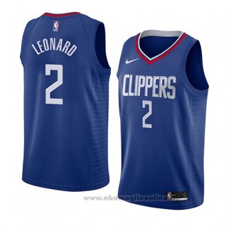 Maglia Los Angeles Clippers Kawhi Leonard NO 2 Icon 2019-20 Blu