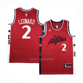 Maglia Los Angeles Clippers Kawhi Leonard #2 Statement 2024-25 Rosso