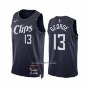 Maglia Los Angeles Clippers Paul George #13 Citta 2023-24 Blu