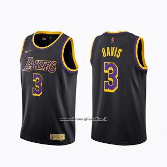 Maglia Los Angeles Lakers Anthony Davis #3 Earned 2020-21 Nero