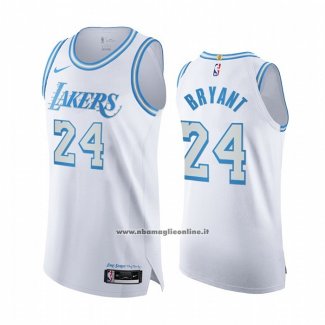 Maglia Los Angeles Lakers Kobe Bryant #24 Citta Autentico 2020-21 Bianco