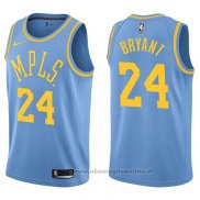 Maglia Los Angeles Lakers Kobe Bryant NO 24 Classic 17-18 Blu