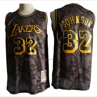 Maglia Los Angeles Lakers Magic Johnson NO 32 Hardwood Classics Nero