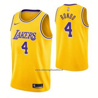 Maglia Los Angeles Lakers Rajon Rondo #4 Icon Giallo