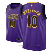 Maglia Los Angeles Lakers Sviatoslav Mykhailiuk NO 10 Citta 2018 Viola