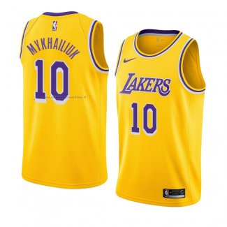 Maglia Los Angeles Lakers Sviatoslav Mykhailiuk NO 10 Icon 2018-19 Giallo