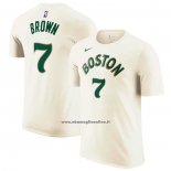 Maglia Manica Corta Boston Celtics Jaylen Brown Citta 2023-24 Crema