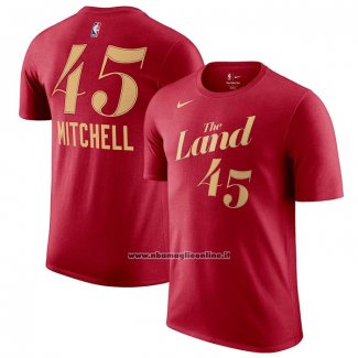 Maglia Manica Corta Cleveland Cavaliers Donovan Mitchell Citta 2023-24 Rosso