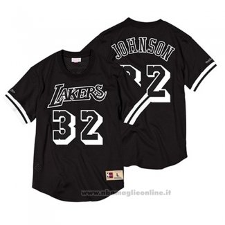 Maglia Manica Corta Los Angeles Lakers Magic Johnson NO 32 Nero