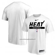 Maglia Manica Corta Miami Heat Practice Performance 2022-23 Bianco