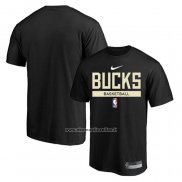 Maglia Manica Corta Milwaukee Bucks Practice Performance 2022-23 Nero